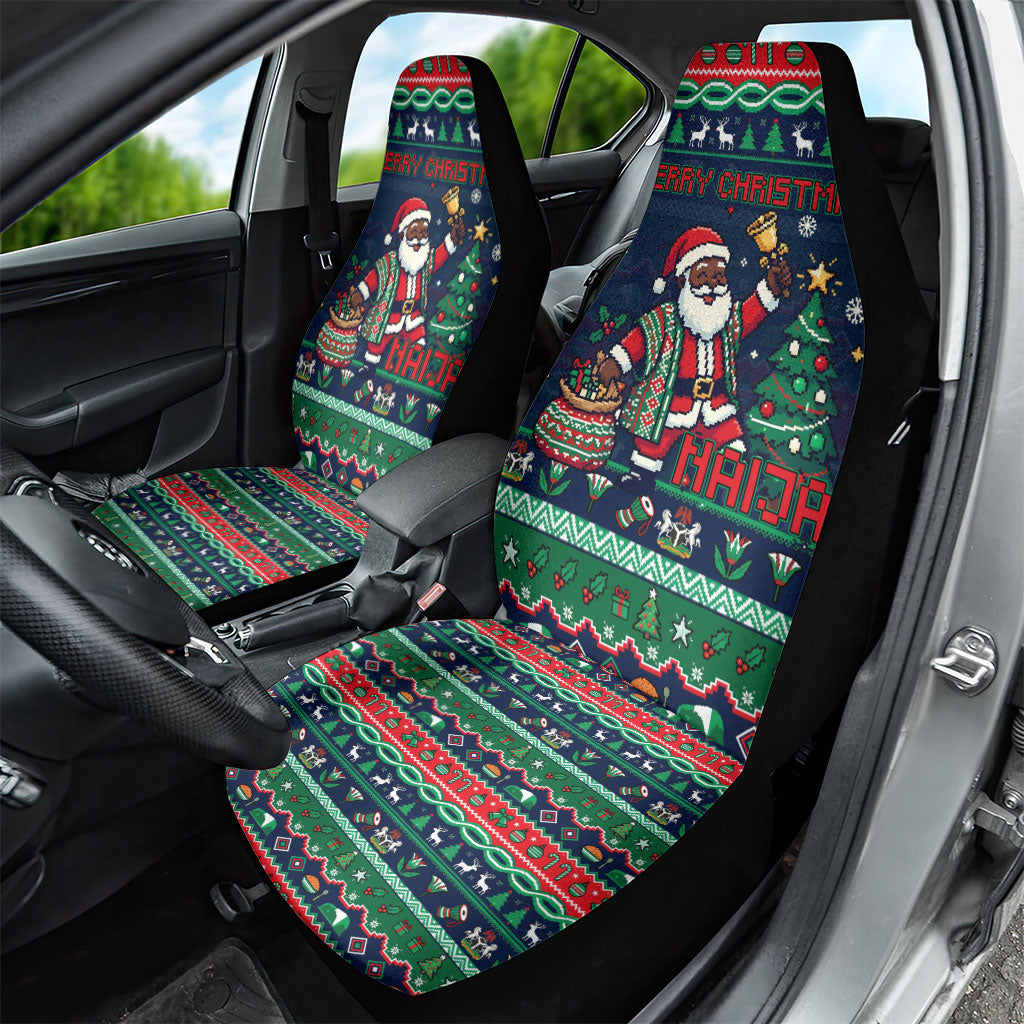 Nigeria Christmas Naija Santa Car Seat Cover Zuma Rock Eagle Ugly Xmas Pixel Art