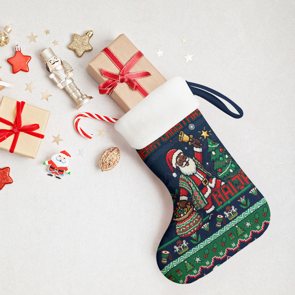 Nigeria Christmas Naija Santa Christmas Stocking Zuma Rock Eagle Ugly Xmas Pixel Art