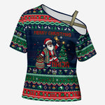 Nigeria Christmas Naija Santa Cross Shoulder Shirt Zuma Rock Eagle Ugly Xmas Pixel Art