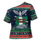 Nigeria Christmas Naija Santa Cross Shoulder Shirt Zuma Rock Eagle Ugly Xmas Pixel Art