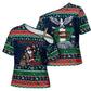 Nigeria Christmas Naija Santa Cross Shoulder Shirt Zuma Rock Eagle Ugly Xmas Pixel Art