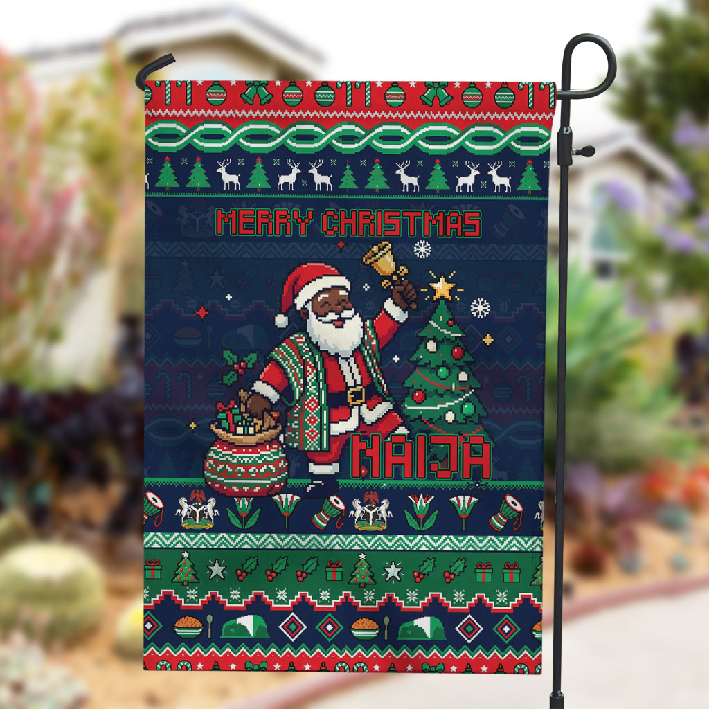 Nigeria Christmas Naija Santa Garden Flag Zuma Rock Eagle Ugly Xmas Pixel Art