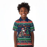 Nigeria Christmas Naija Santa Kid Polo Shirt Zuma Rock Eagle Ugly Xmas Pixel Art