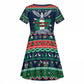 Nigeria Christmas Naija Santa Kid Short Sleeve Dress Zuma Rock Eagle Ugly Xmas Pixel Art