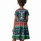 Nigeria Christmas Naija Santa Kid Short Sleeve Dress Zuma Rock Eagle Ugly Xmas Pixel Art