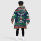 Nigeria Christmas Naija Santa Kid Wearable Blanket Hoodie Zuma Rock Eagle Ugly Xmas Pixel Art