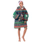 Nigeria Christmas Naija Santa Kid Wearable Blanket Hoodie Zuma Rock Eagle Ugly Xmas Pixel Art