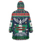 Nigeria Christmas Naija Santa Kid Wearable Blanket Hoodie Zuma Rock Eagle Ugly Xmas Pixel Art