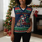 Nigeria Christmas Naija Santa Christmas Knitted V-Neck Vest Zuma Rock Eagle Ugly Xmas Pixel Art