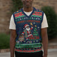 Nigeria Christmas Naija Santa Christmas Knitted V-Neck Vest Zuma Rock Eagle Ugly Xmas Pixel Art