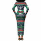Nigeria Christmas Naija Santa Long Sleeve Bodycon Dress Zuma Rock Eagle Ugly Xmas Pixel Art