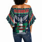 Nigeria Christmas Naija Santa Off Shoulder Wrap Waist Top Zuma Rock Eagle Ugly Xmas Pixel Art