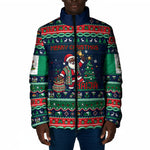 Nigeria Christmas Naija Santa Padded Jacket Zuma Rock Eagle Ugly Xmas Pixel Art