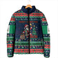 Nigeria Christmas Naija Santa Padded Jacket Zuma Rock Eagle Ugly Xmas Pixel Art