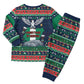 Nigeria Christmas Naija Santa Christmas Pajama Set Zuma Rock Eagle Ugly Xmas Pixel Art