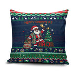 Nigeria Christmas Naija Santa Pillow Cover Zuma Rock Eagle Ugly Xmas Pixel Art