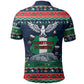 Nigeria Christmas Naija Santa Polo Shirt Zuma Rock Eagle Ugly Xmas Pixel Art
