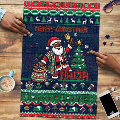 Nigeria Christmas Naija Santa Puzzle Zuma Rock Eagle Ugly Xmas Pixel Art