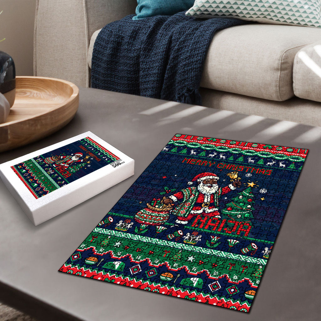 Nigeria Christmas Naija Santa Puzzle Zuma Rock Eagle Ugly Xmas Pixel Art