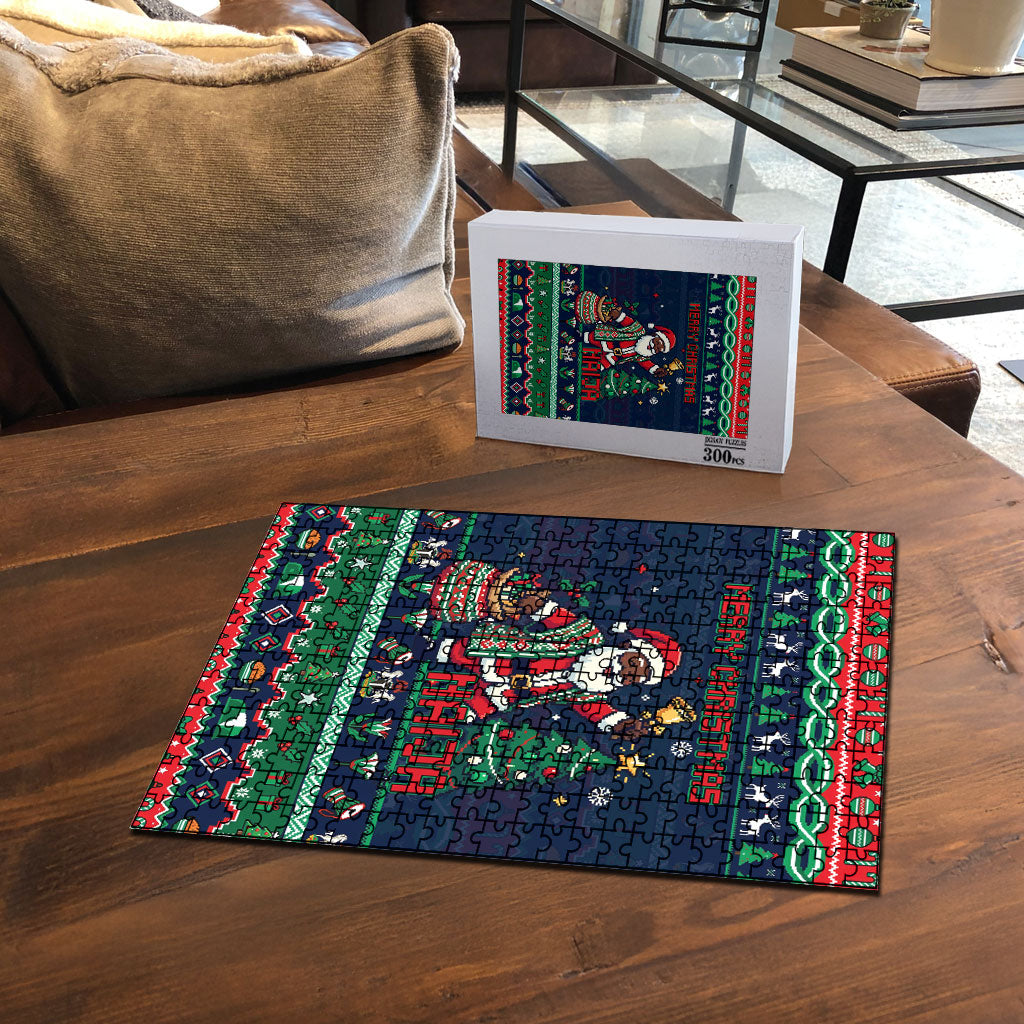 Nigeria Christmas Naija Santa Puzzle Zuma Rock Eagle Ugly Xmas Pixel Art