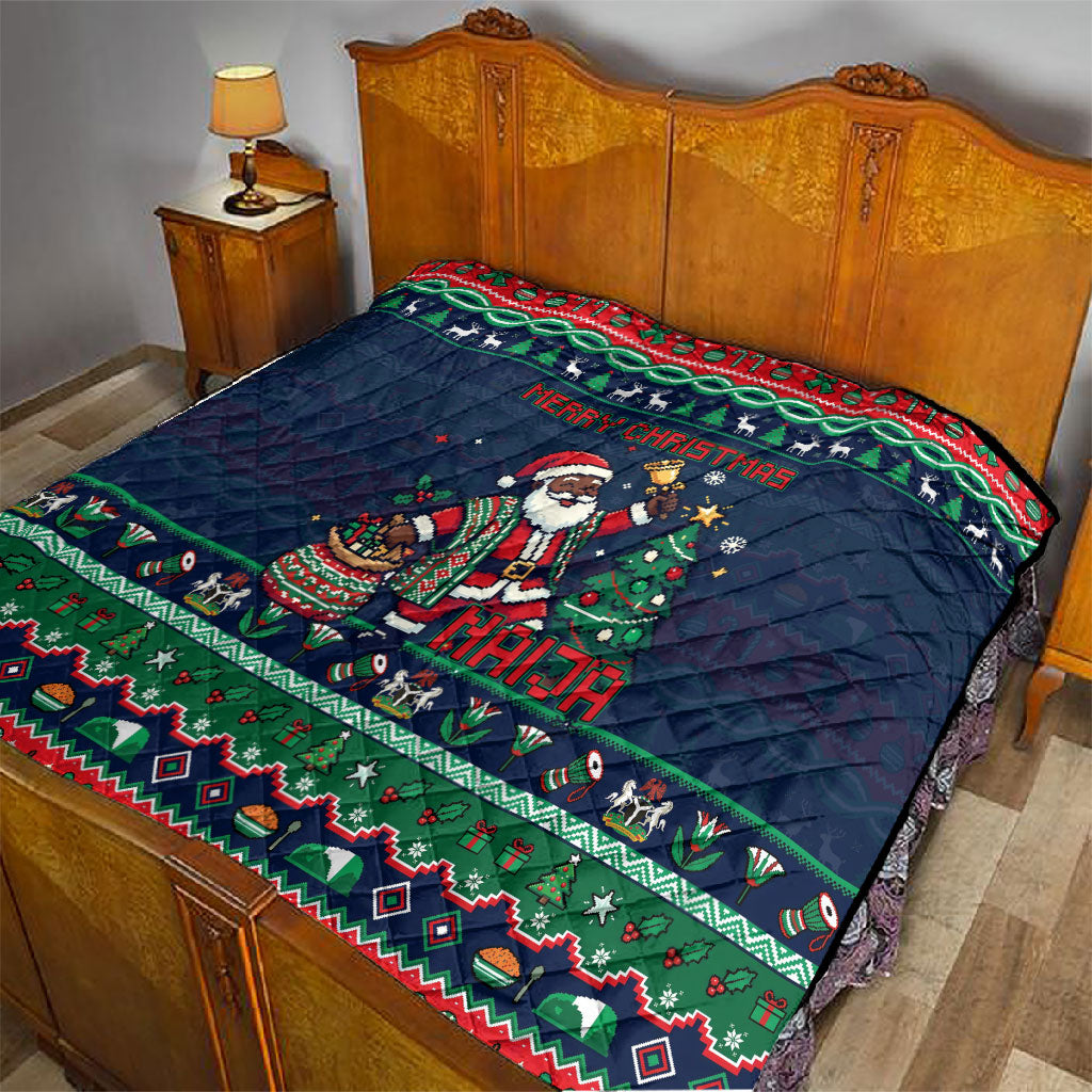 Nigeria Christmas Naija Santa Quilt Zuma Rock Eagle Ugly Xmas Pixel Art