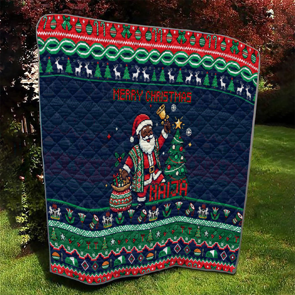Nigeria Christmas Naija Santa Quilt Zuma Rock Eagle Ugly Xmas Pixel Art