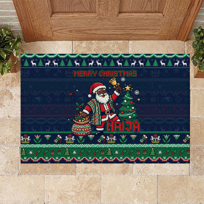 Nigeria Christmas Naija Santa Rubber Doormat Zuma Rock Eagle Ugly Xmas Pixel Art