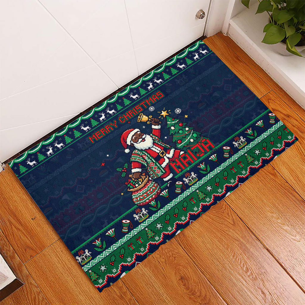 Nigeria Christmas Naija Santa Rubber Doormat Zuma Rock Eagle Ugly Xmas Pixel Art