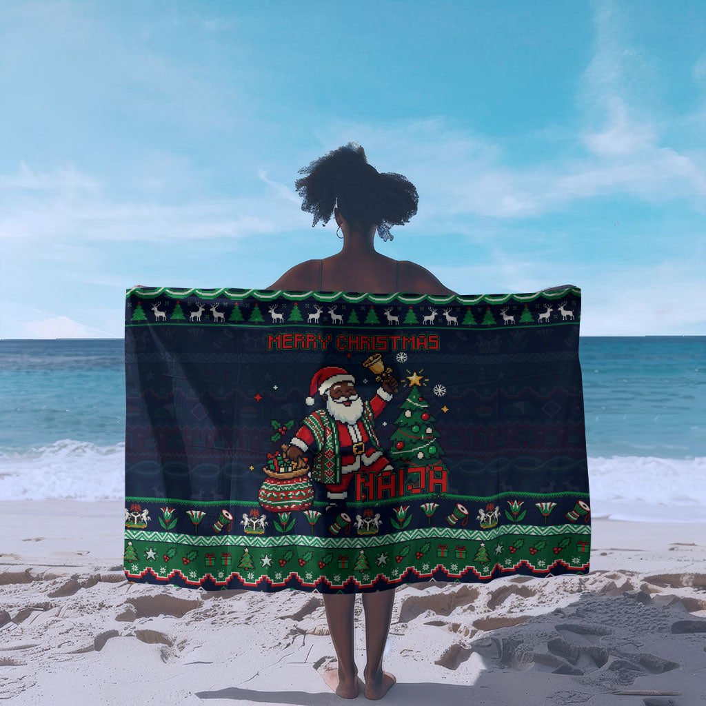 Nigeria Christmas Naija Santa Sarong Zuma Rock Eagle Ugly Xmas Pixel Art
