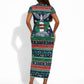 Nigeria Christmas Naija Santa Short Sleeve Bodycon Dress Zuma Rock Eagle Ugly Xmas Pixel Art