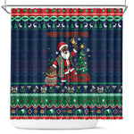 Nigeria Christmas Naija Santa Shower Curtain Zuma Rock Eagle Ugly Xmas Pixel Art