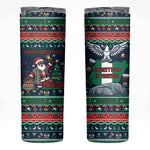 Nigeria Christmas Naija Santa Skinny Tumbler Zuma Rock Eagle Ugly Xmas Pixel Art
