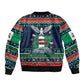 Nigeria Christmas Naija Santa Sleeve Zip Bomber Jacket Zuma Rock Eagle Ugly Xmas Pixel Art