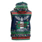 Nigeria Christmas Naija Santa Sleeveless Zip Hoodie Zuma Rock Eagle Ugly Xmas Pixel Art