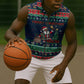 Nigeria Christmas Naija Santa Sleeveless Zip Hoodie Zuma Rock Eagle Ugly Xmas Pixel Art