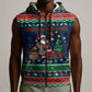 Nigeria Christmas Naija Santa Sleeveless Zip Hoodie Zuma Rock Eagle Ugly Xmas Pixel Art