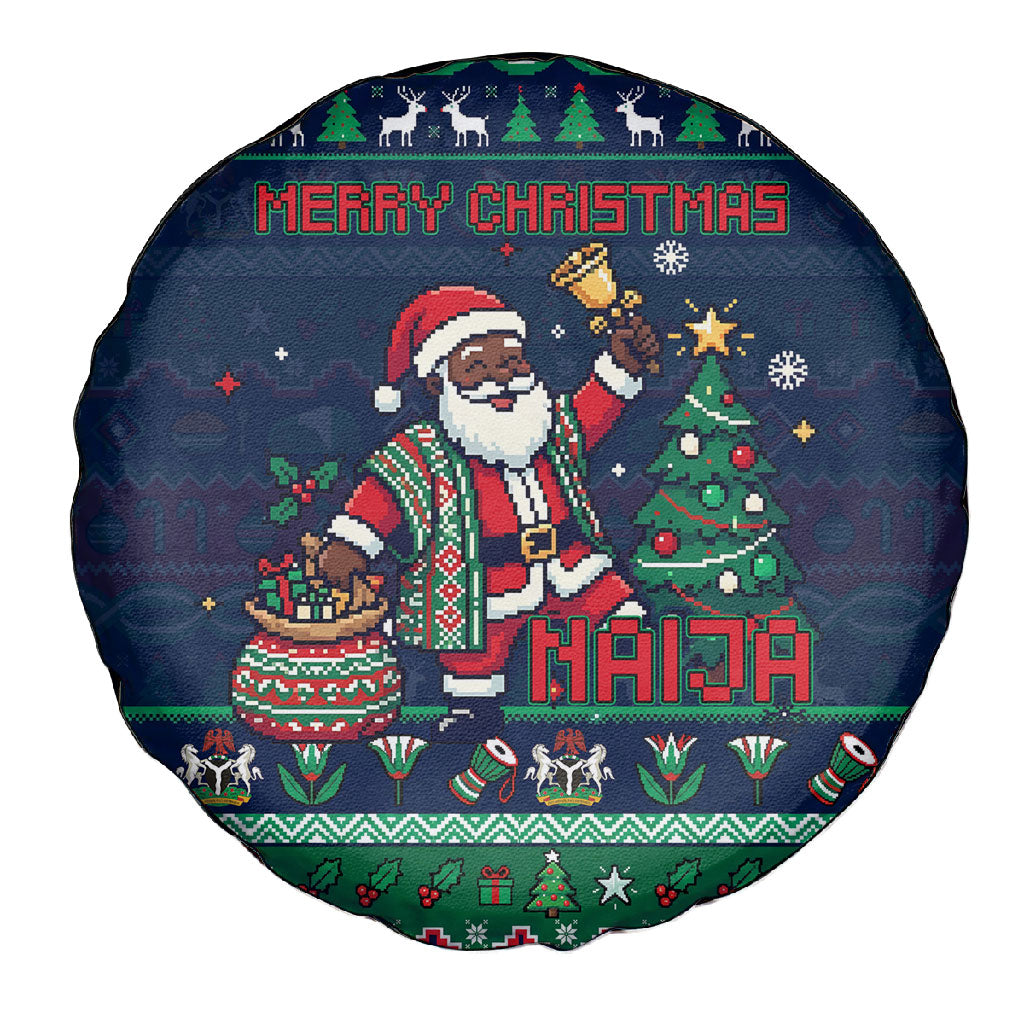 Nigeria Christmas Naija Santa Spare Tire Cover Zuma Rock Eagle Ugly Xmas Pixel Art