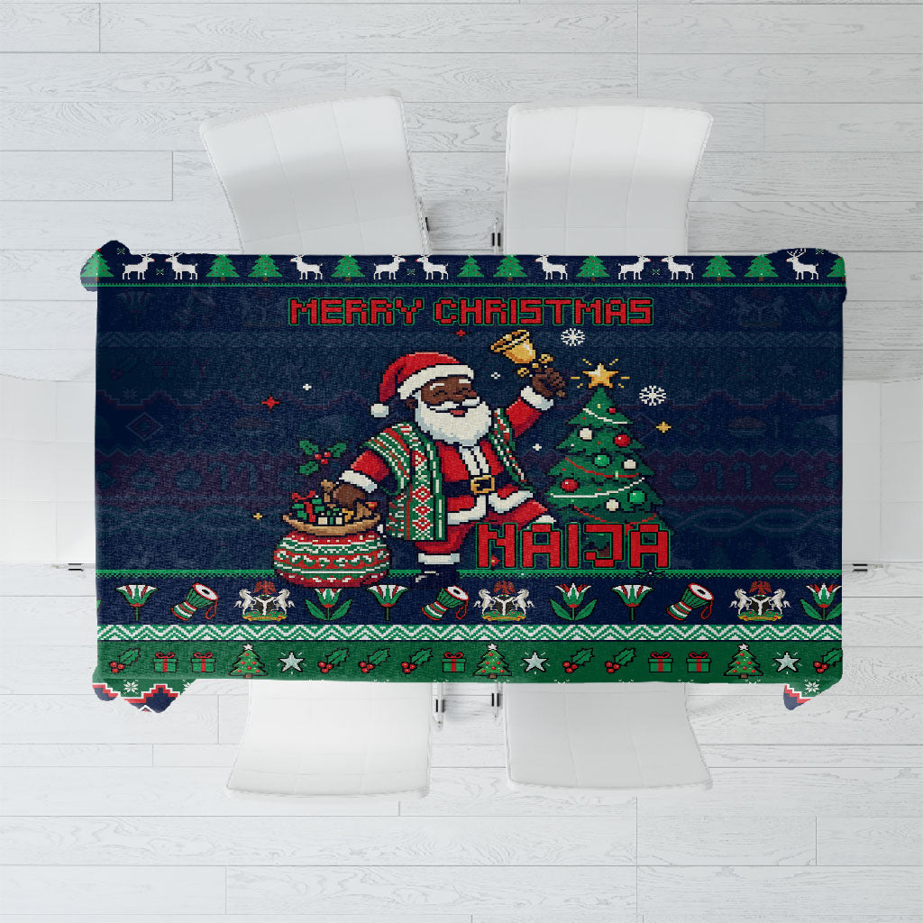 Nigeria Christmas Naija Santa Tablecloth Zuma Rock Eagle Ugly Xmas Pixel Art