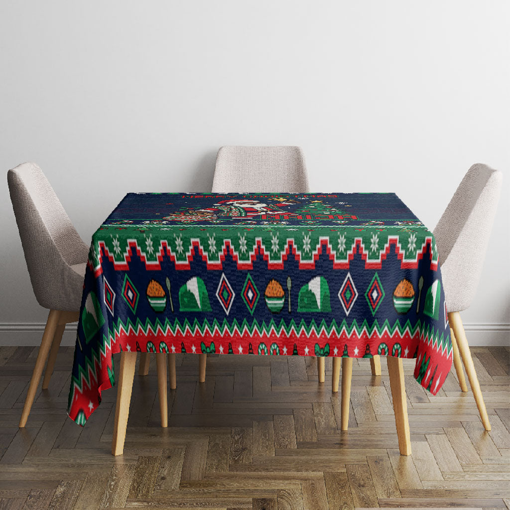 Nigeria Christmas Naija Santa Tablecloth Zuma Rock Eagle Ugly Xmas Pixel Art