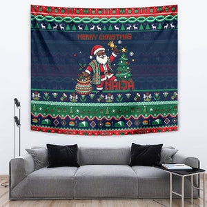 Nigeria Christmas Naija Santa Tapestry Zuma Rock Eagle Ugly Xmas Pixel Art