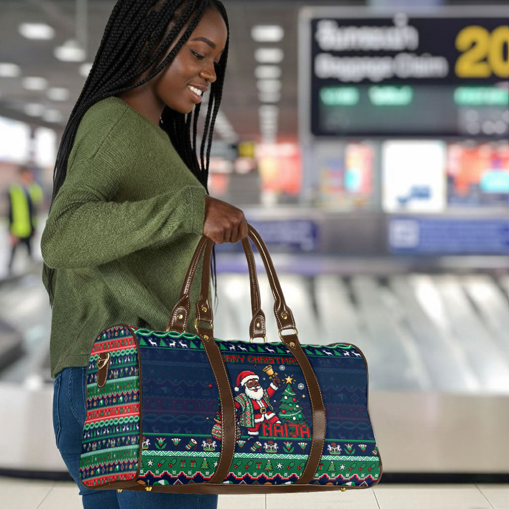 Nigeria Christmas Naija Santa Travel Bag Zuma Rock Eagle Ugly Xmas Pixel Art