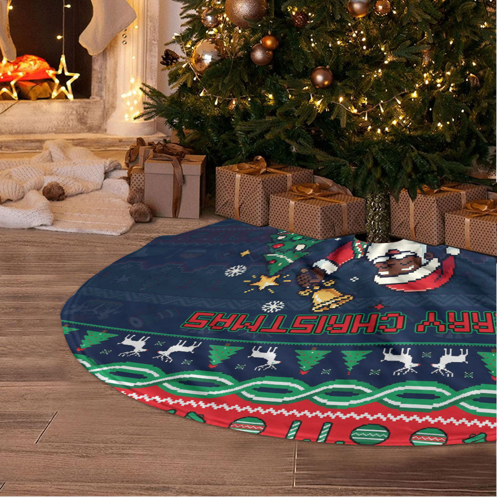 Nigeria Christmas Naija Santa Tree Skirt Zuma Rock Eagle Ugly Xmas Pixel Art