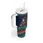 Nigeria Christmas Naija Santa Tumbler With Handle Zuma Rock Eagle Ugly Xmas Pixel Art