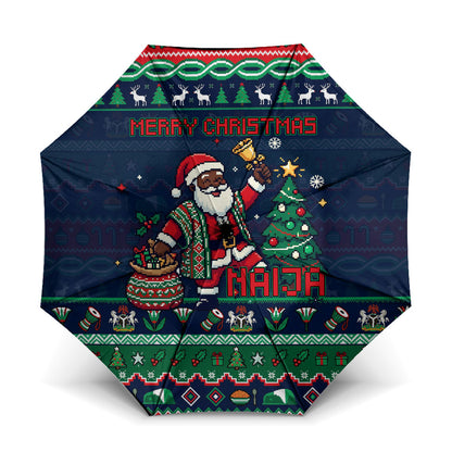 Nigeria Christmas Naija Santa Umbrella Zuma Rock Eagle Ugly Xmas Pixel Art