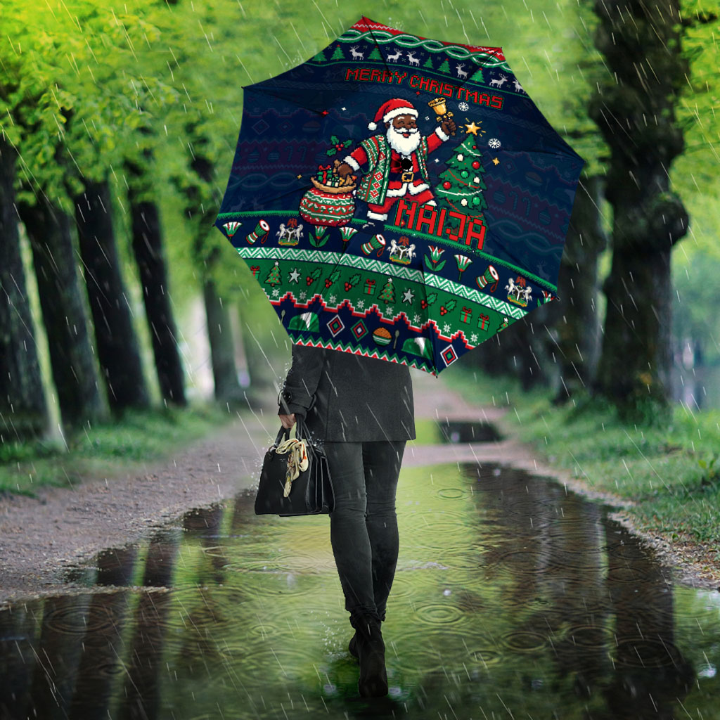 Nigeria Christmas Naija Santa Umbrella Zuma Rock Eagle Ugly Xmas Pixel Art