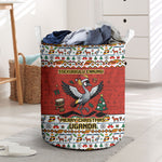 Uganda Christmas Crested Crane Laundry Basket Ugandan Kob - Map Flag - Ssekukkulu Ennungi - Ugly Pixel Art