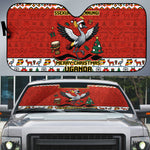 Uganda Christmas Crested Crane Auto Sun Shade Ugandan Kob - Map Flag - Ssekukkulu Ennungi - Ugly Pixel Art