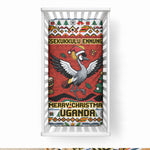 Uganda Christmas Crested Crane Baby Bed Cover Ugandan Kob - Map Flag - Ssekukkulu Ennungi - Ugly Pixel Art