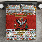 Uganda Christmas Crested Crane Bedding Set Ugandan Kob - Map Flag - Ssekukkulu Ennungi - Ugly Pixel Art