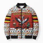 Uganda Christmas Crested Crane Bomber Puffer Jacket Ugandan Kob - Map Flag - Ssekukkulu Ennungi - Ugly Pixel Art